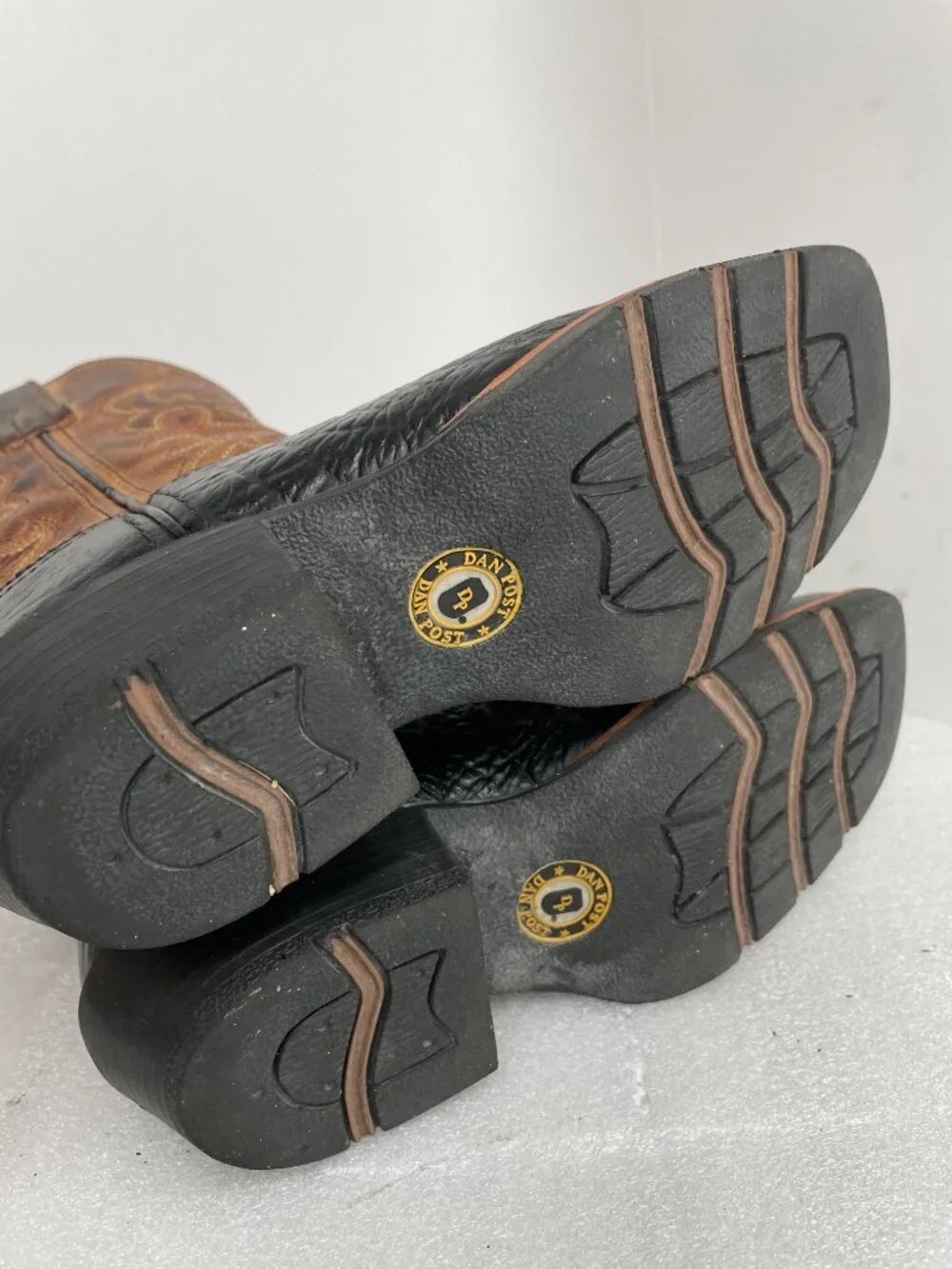 Dan Post Little River Brown Cowboy Boots Western Square Toe Kids Boys Size 1.5